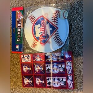 Phillies magnets and stickers.